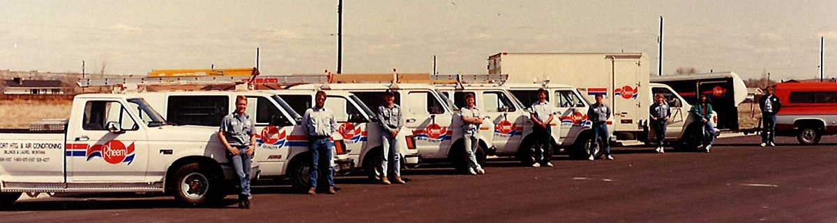 old photo of comfort heating and air employees