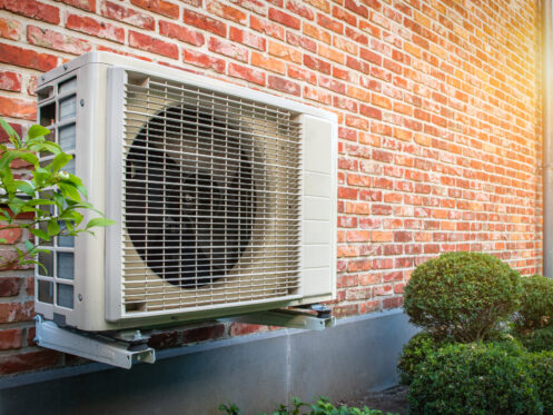 heat pump mounted on wall